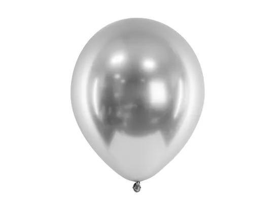 SILVER GLOSSY LATEX BALLOON - 30 cm